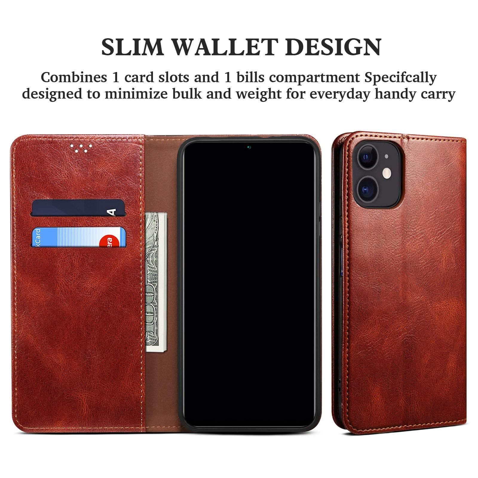 CaseBuddy Australia Casebuddy iPhone 13 Mini Stand Card Pocket Leather Soft Case