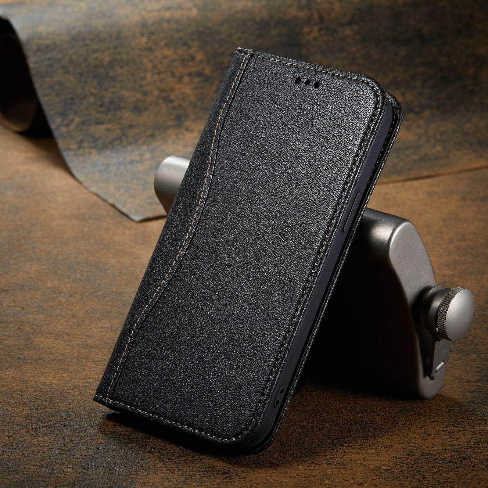 CaseBuddy Australia Casebuddy iPhone 13 Pro Genuine Leather Wallet Card Slot Case