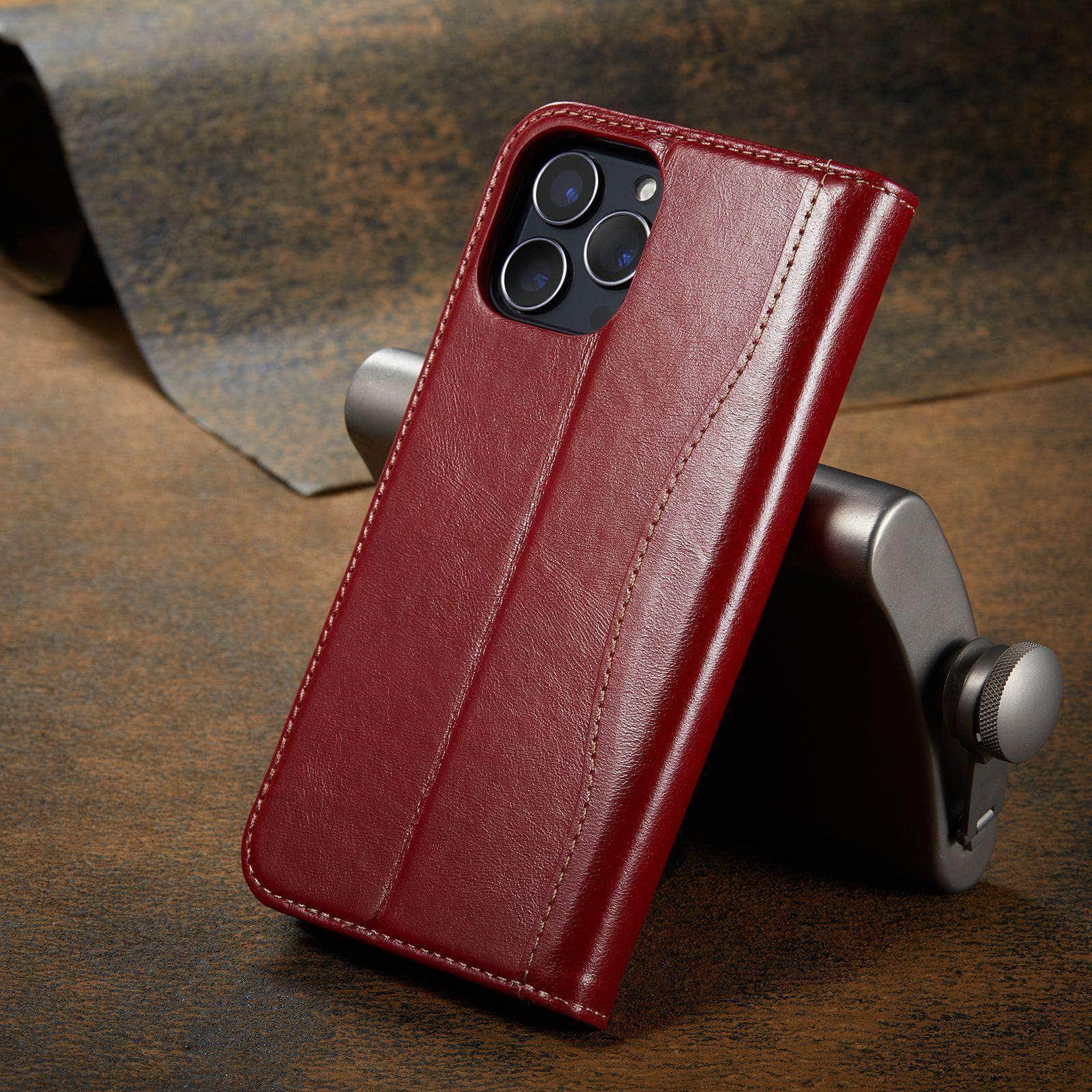 CaseBuddy Australia Casebuddy iPhone 13 Pro Genuine Leather Wallet Card Slot Case