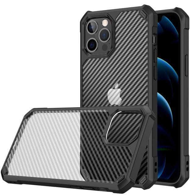 CaseBuddy Australia Casebuddy iPhone 13 Pro Max / Black iPhone 13 Pro Max Airbag Carbon Fiber Shockproof Case