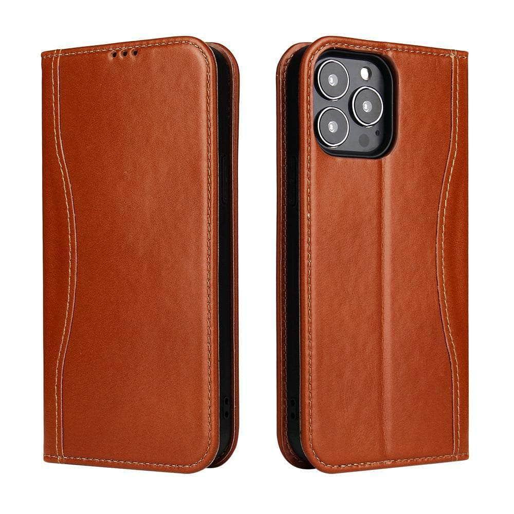 CaseBuddy Australia Casebuddy iPhone 13 Pro Max Genuine Leather Wallet Card Slot Case