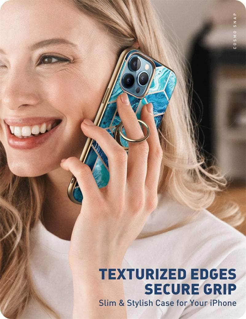 CaseBuddy Australia Casebuddy iPhone 13 Pro Max I-BLASON Cosmo Snap Marble Ring Holder Case