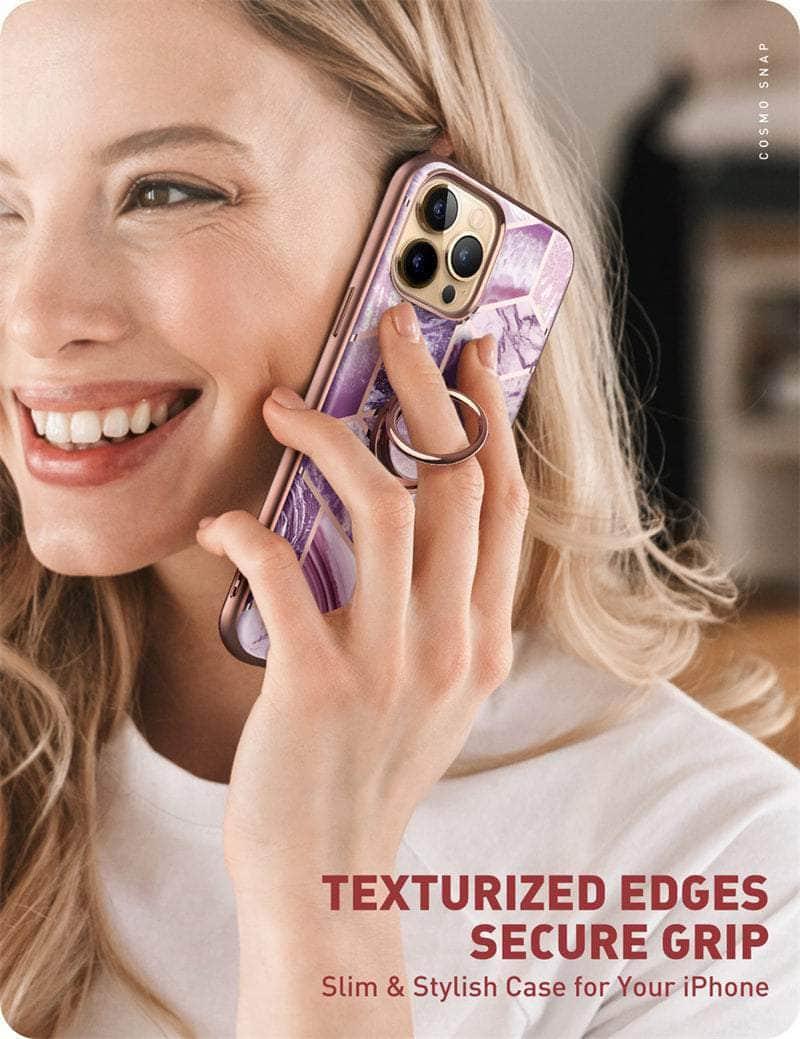CaseBuddy Australia Casebuddy iPhone 13 Pro Max I-BLASON Cosmo Snap Marble Ring Holder Case