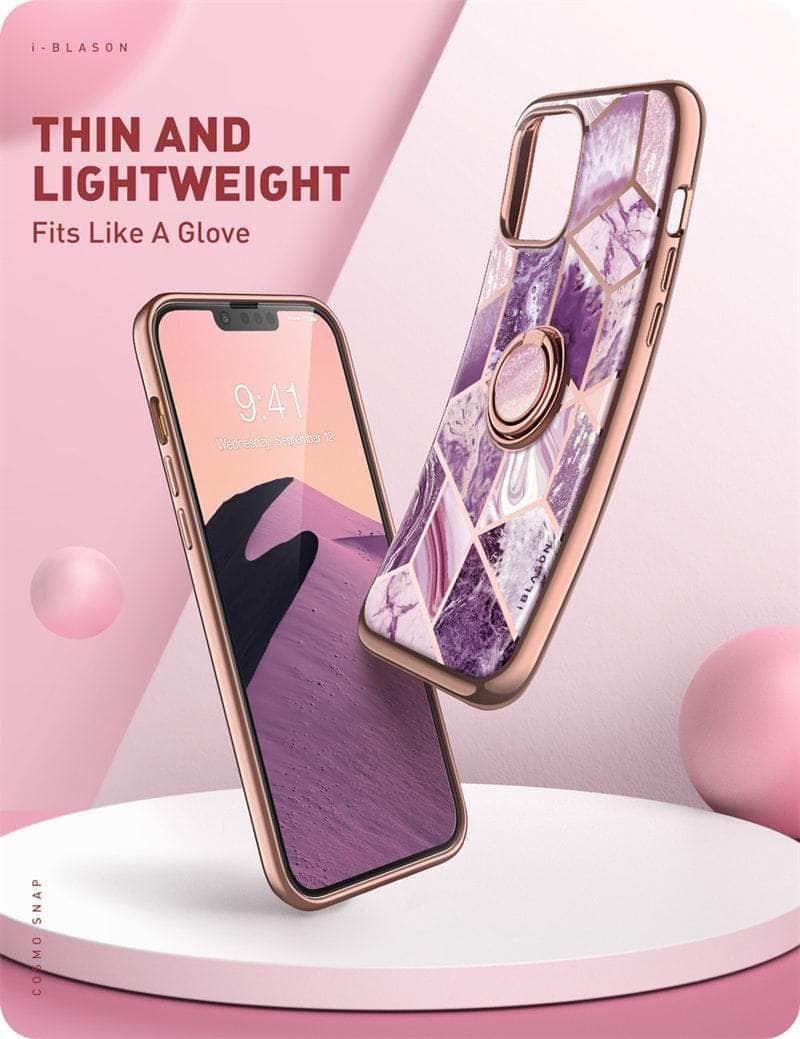 CaseBuddy Australia Casebuddy iPhone 13 Pro Max I-BLASON Cosmo Snap Marble Ring Holder Case