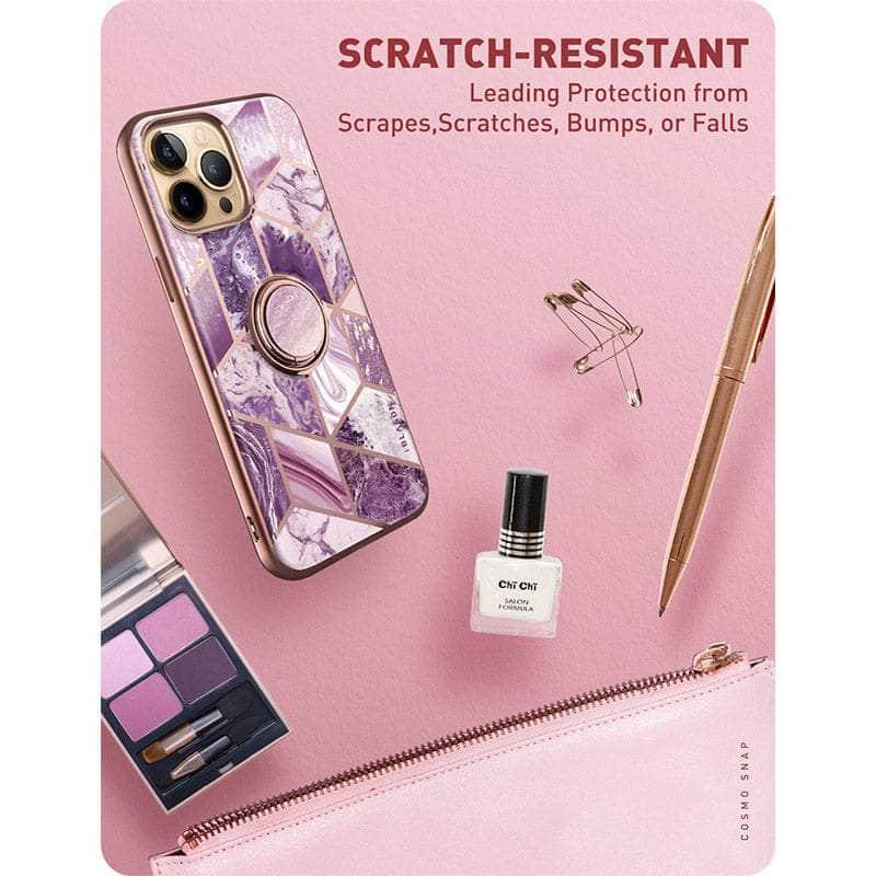 CaseBuddy Australia Casebuddy iPhone 13 Pro Max I-BLASON Cosmo Snap Marble Ring Holder Case