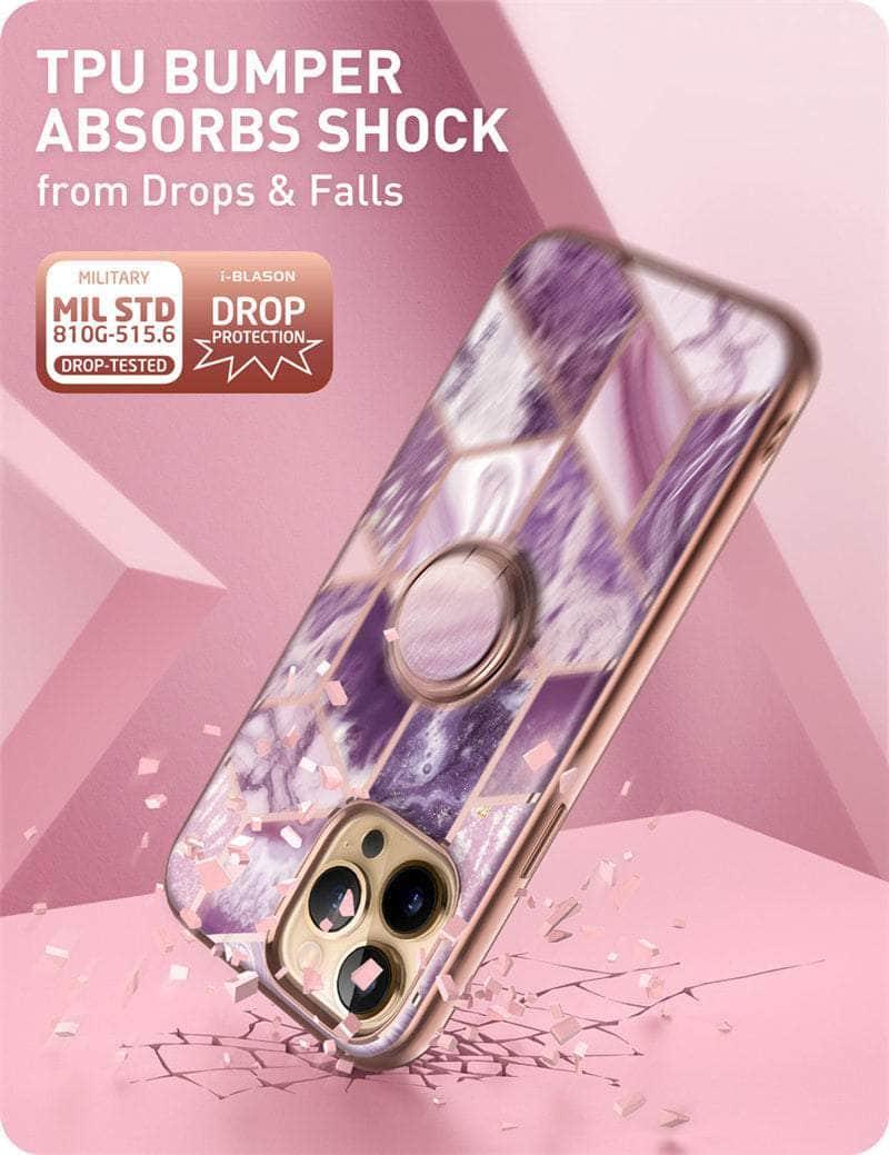 CaseBuddy Australia Casebuddy iPhone 13 Pro Max I-BLASON Cosmo Snap Marble Ring Holder Case