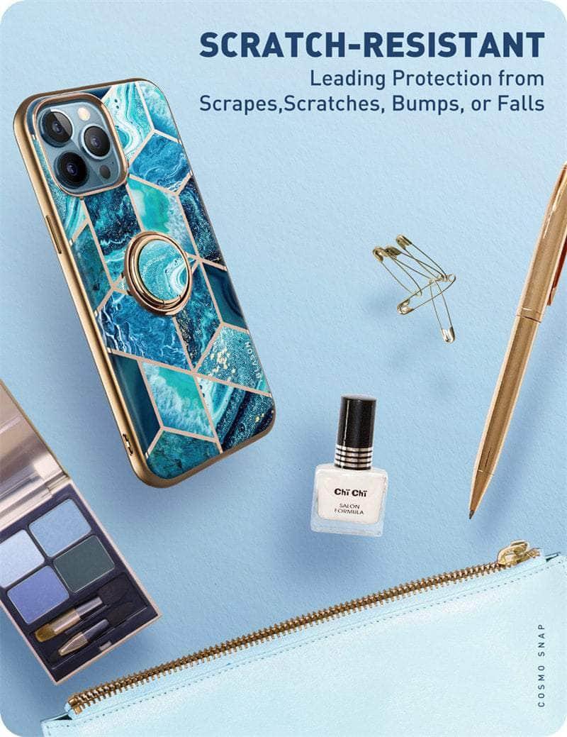 CaseBuddy Australia Casebuddy iPhone 13 Pro Max I-BLASON Cosmo Snap Marble Ring Holder Case