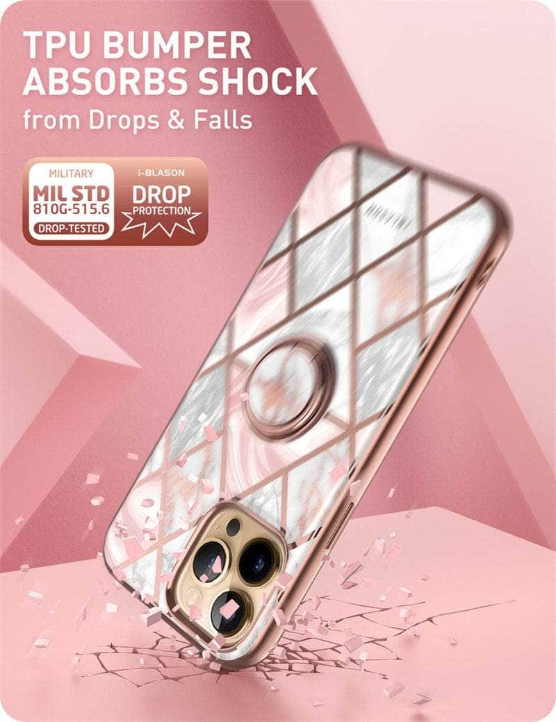 CaseBuddy Australia Casebuddy iPhone 13 Pro Max I-BLASON Cosmo Snap Marble Ring Holder Case