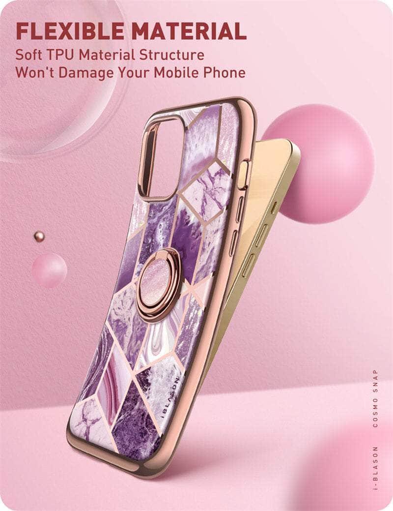 CaseBuddy Australia Casebuddy iPhone 13 Pro Max I-BLASON Cosmo Snap Marble Ring Holder Case