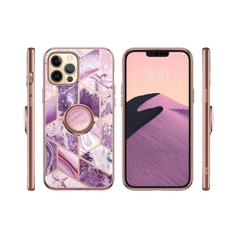 CaseBuddy Australia Casebuddy iPhone 13 Pro Max I-BLASON Cosmo Snap Marble Ring Holder Case
