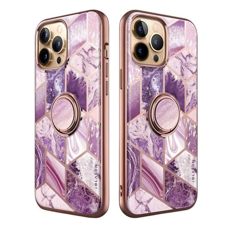 CaseBuddy Australia Casebuddy iPhone 13 Pro Max I-BLASON Cosmo Snap Marble Ring Holder Case