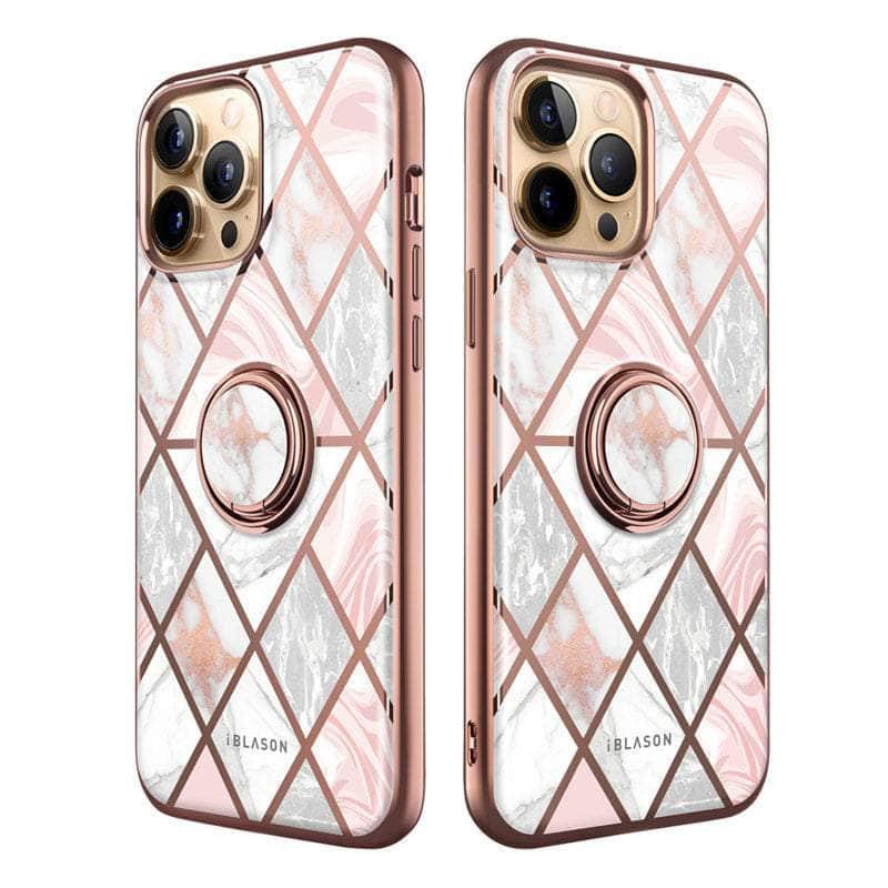 CaseBuddy Australia Casebuddy iPhone 13 Pro Max I-BLASON Cosmo Snap Marble Ring Holder Case