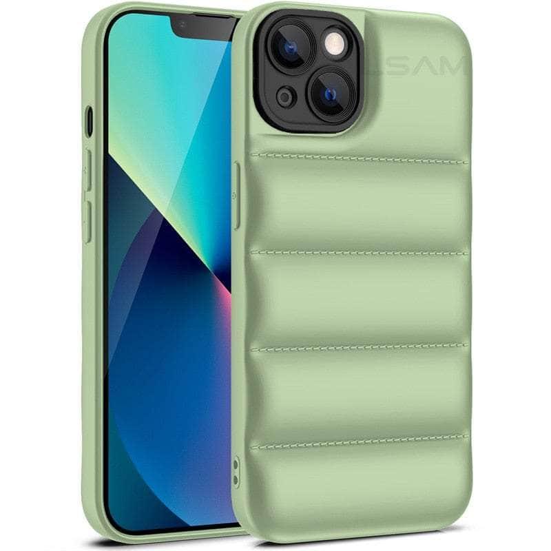 Casebuddy B-Green / For iPhone 14 iPhone 14 Down Jacket Puffer Soft Silicon Case