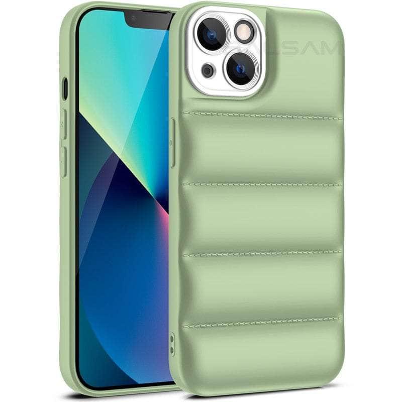Casebuddy W-Green / For iPhone 14 iPhone 14 Down Jacket Puffer Soft Silicon Case