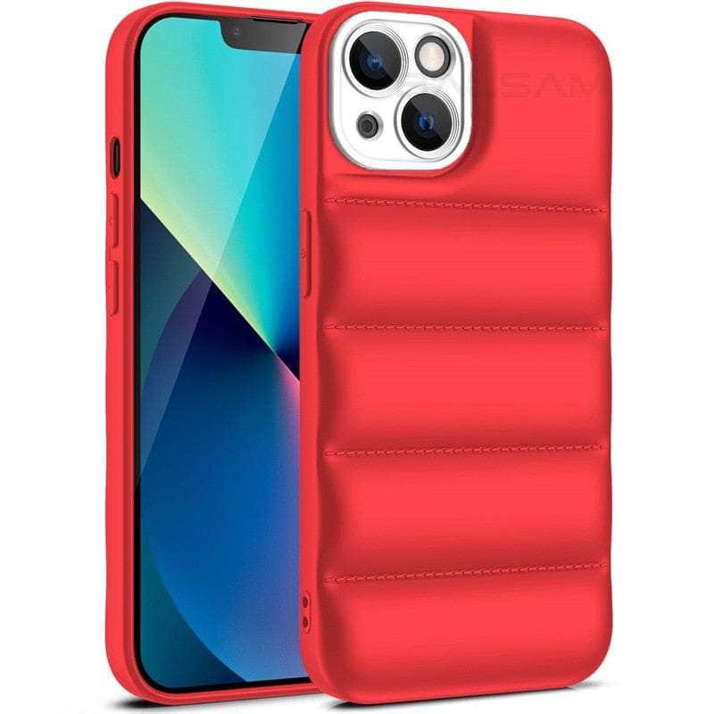 Casebuddy W-Red / For iPhone 14 iPhone 14 Down Jacket Puffer Soft Silicon Case