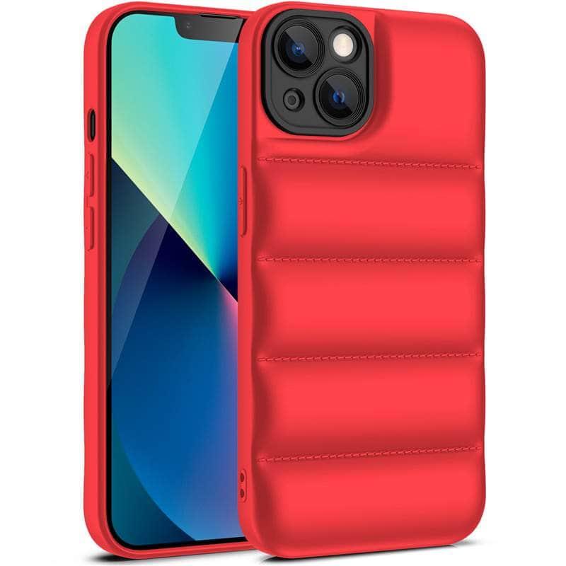 Casebuddy B-Red / For iPhone 14 iPhone 14 Down Jacket Puffer Soft Silicon Case