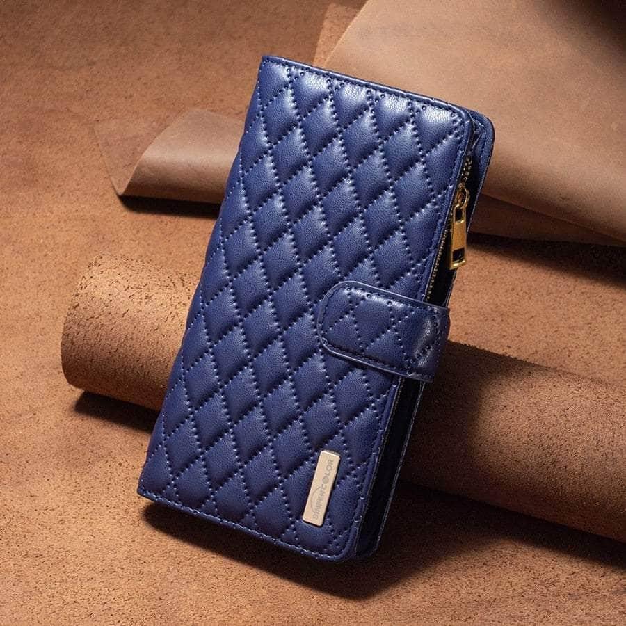 Casebuddy Blue / iPhone 14 iPhone 14 Flip Zipper Leather Case