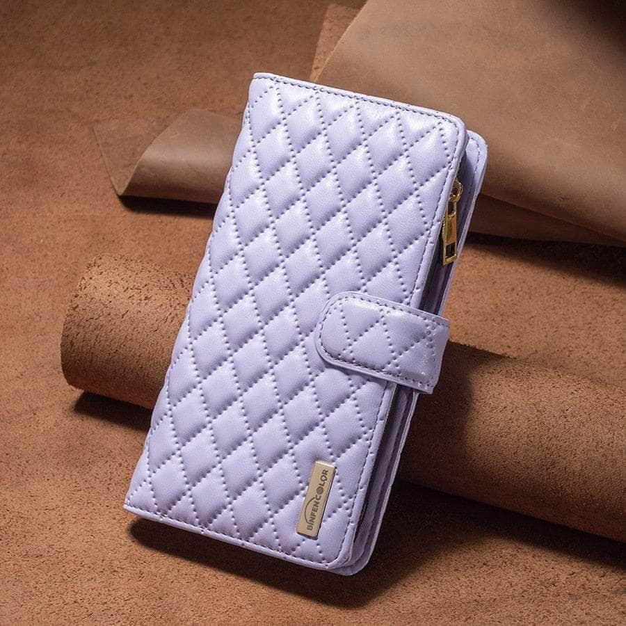 Casebuddy Purple / iPhone 14 iPhone 14 Flip Zipper Leather Case