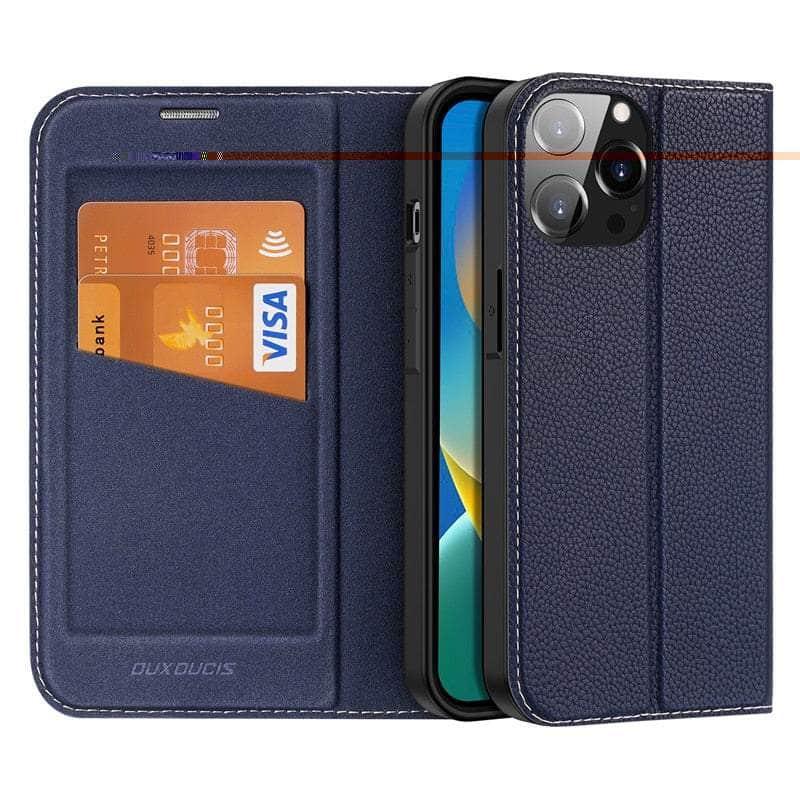 Casebuddy Blue Case / For iPhone 14 iPhone 14 Magnetic Folio Leather Flip Wallet Stand