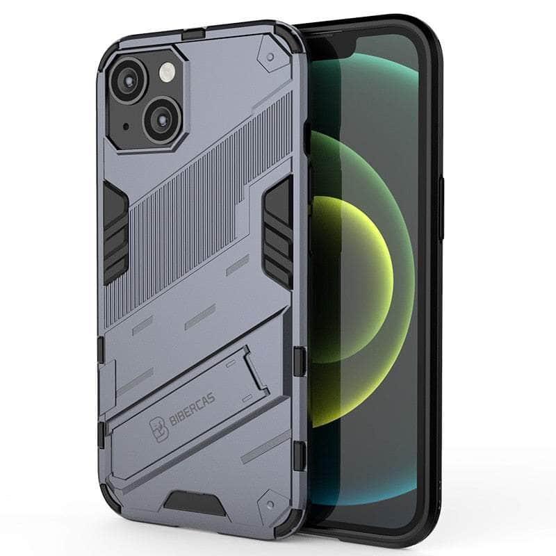Casebuddy Gray / For iPhone 14 Max iPhone 14 Max Shockproof Punk Armour Kickstand Bumper