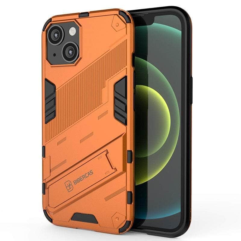 Casebuddy Orange / For iPhone 14 Max iPhone 14 Max Shockproof Punk Armour Kickstand Bumper