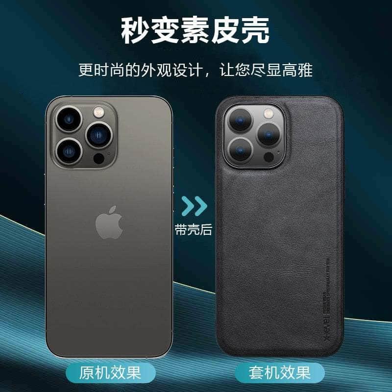 Casebuddy iPhone 14 Max Vintage Leather TPU Cover