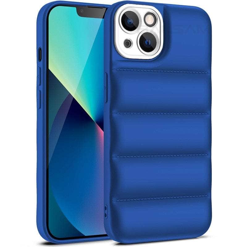 Casebuddy W-Navy Blue / For iPhone 14 Plus iPhone 14 Plus Down Jacket Puffer Soft Silicon Case