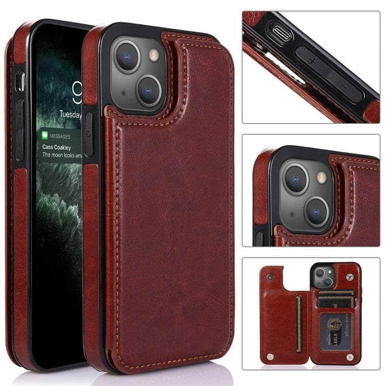 Casebuddy iPhone 14 Max Slim Fit Leather Wallet Card Slots Flip Case