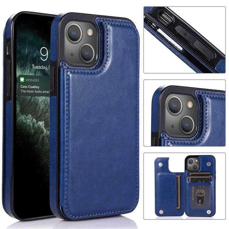 Casebuddy iPhone 14 Max Slim Fit Leather Wallet Card Slots Flip Case