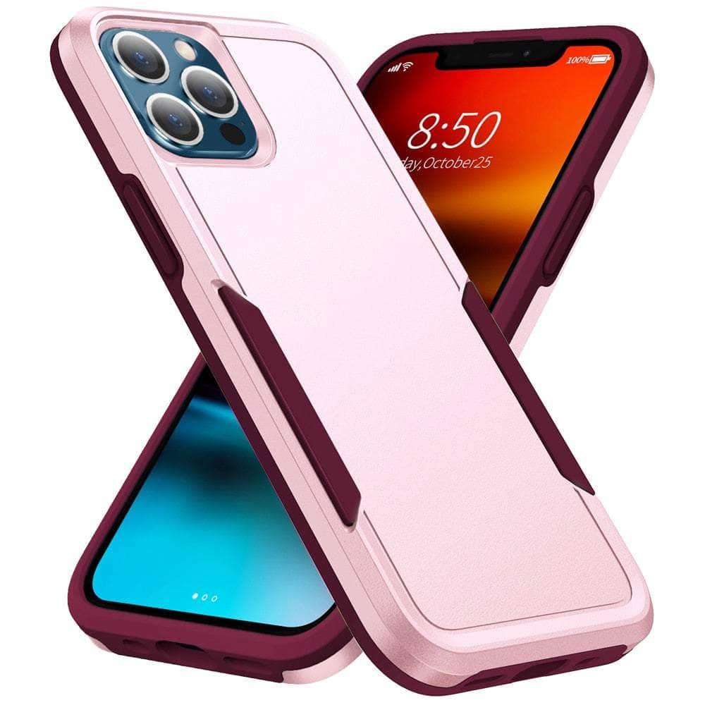 Casebuddy Pink N Red / for iPhone 14 Max iPhone 14 Max Sturdy Heavy Duty Hybrid Armor Case