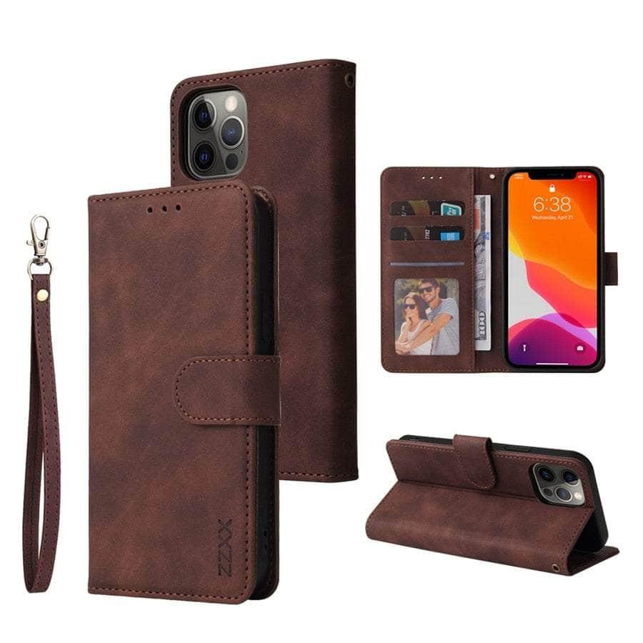 Casebuddy Coffee / iPhone 14 Max iPhone 14 Max Wallet Lanyard Credit Card Case