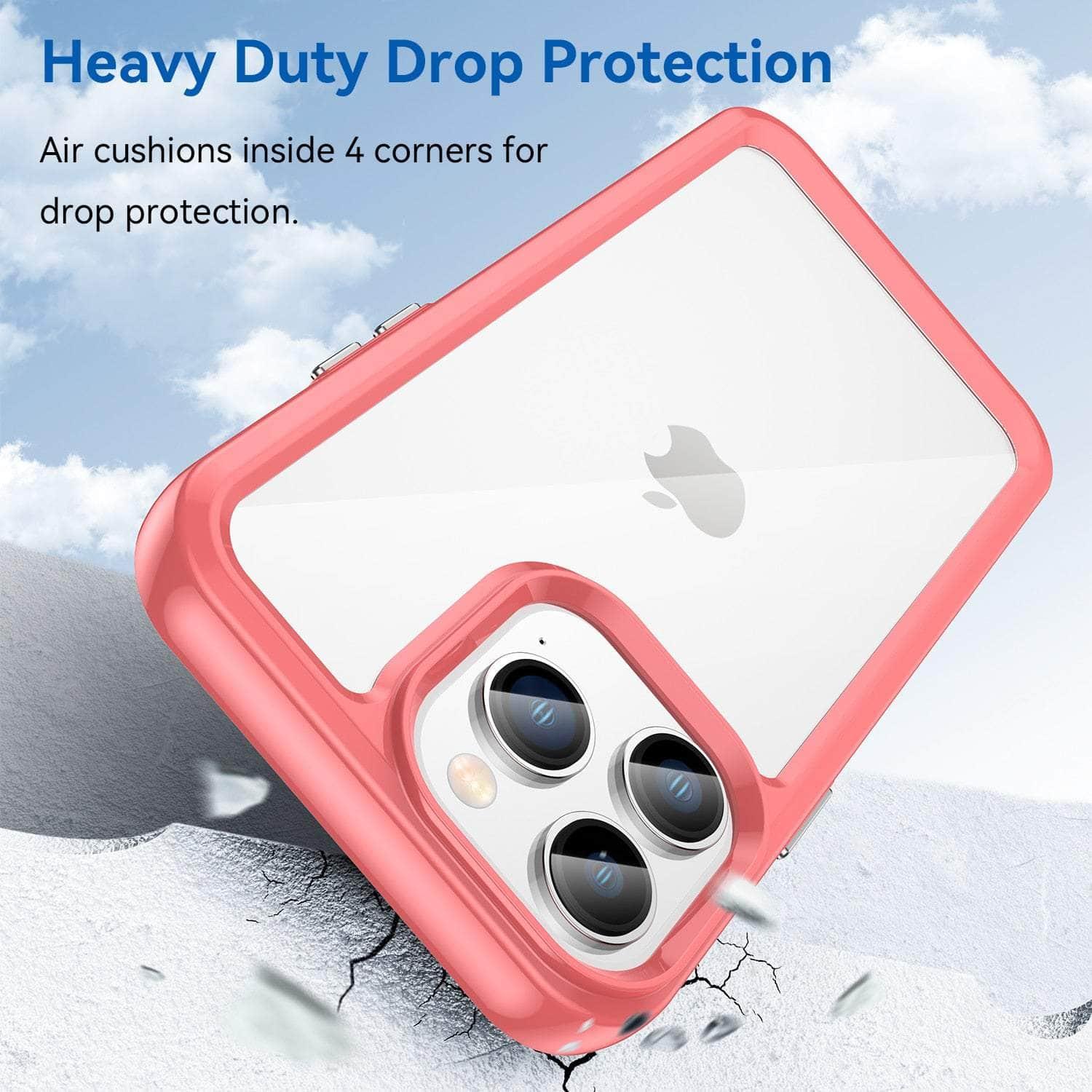 Casebuddy Red / for iphone14 pro max iPhone 14 Pro Max Acrylic Fitted Shockproof Anti-Slip Case