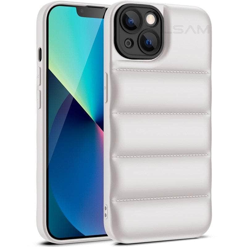Casebuddy B-Lvory White / For iPhone 14Pro Max iPhone 14 Pro Max Down Jacket Puffer Soft Silicon Case