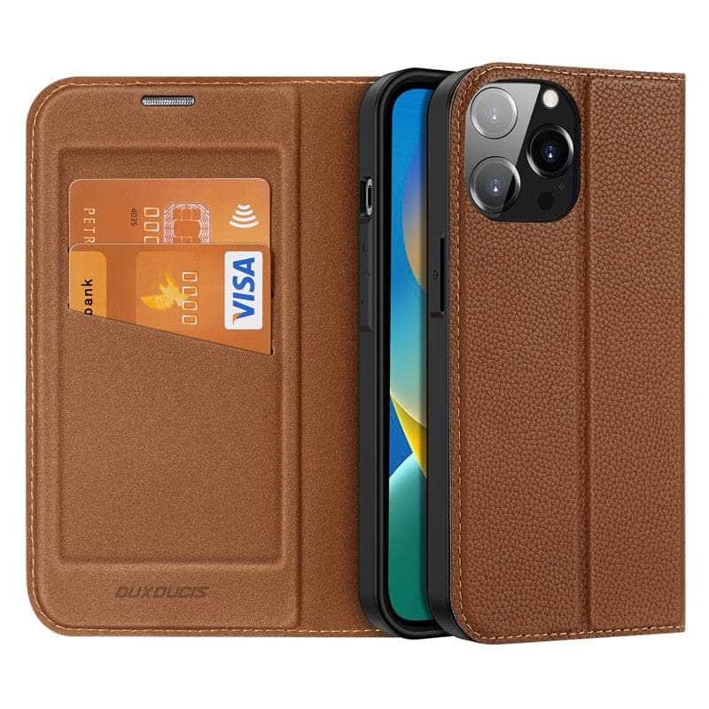 Casebuddy iPhone 14 Pro Max Magnetic Folio Leather Flip Wallet Stand