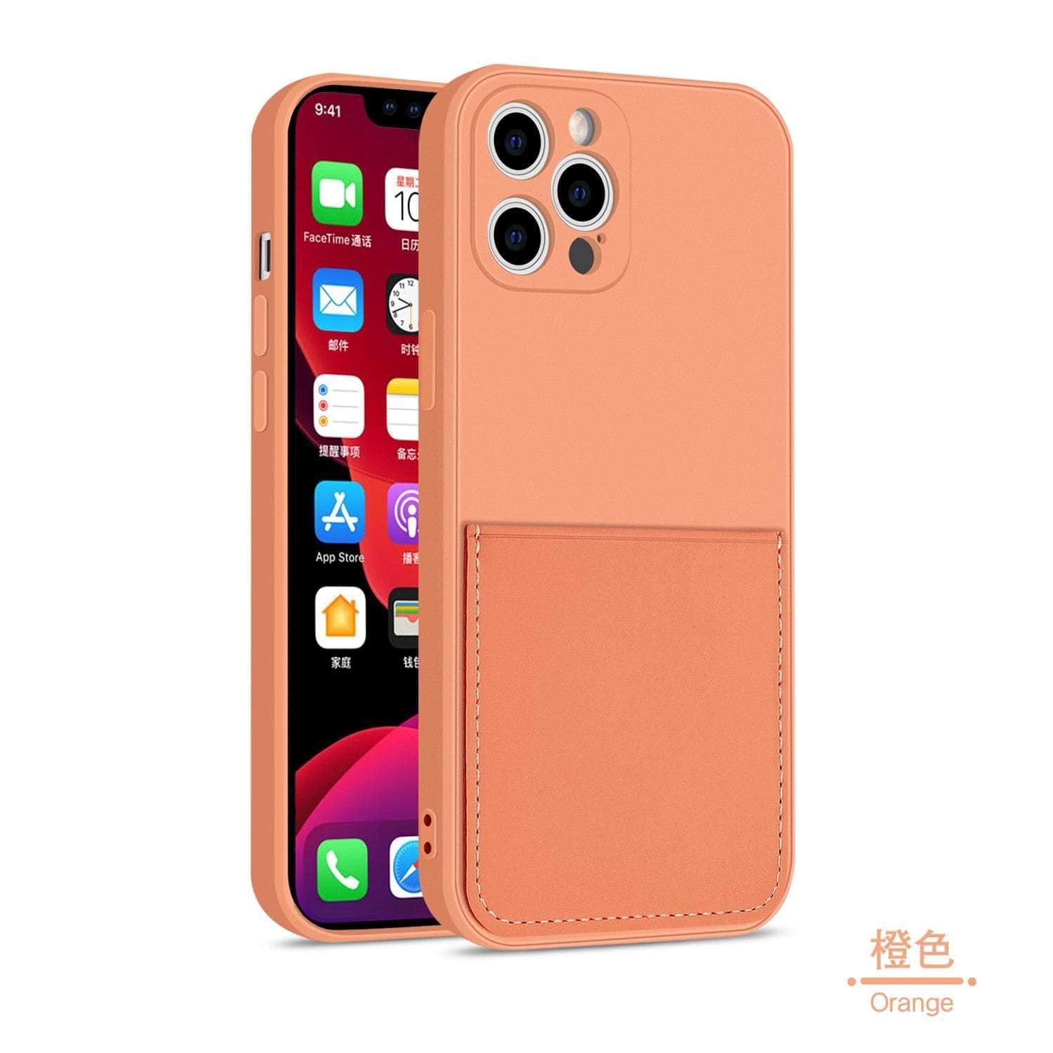Casebuddy for iPhone 14 ProMax / TU9 iPhone 14 Pro Max Silicone Card Holder Wallet