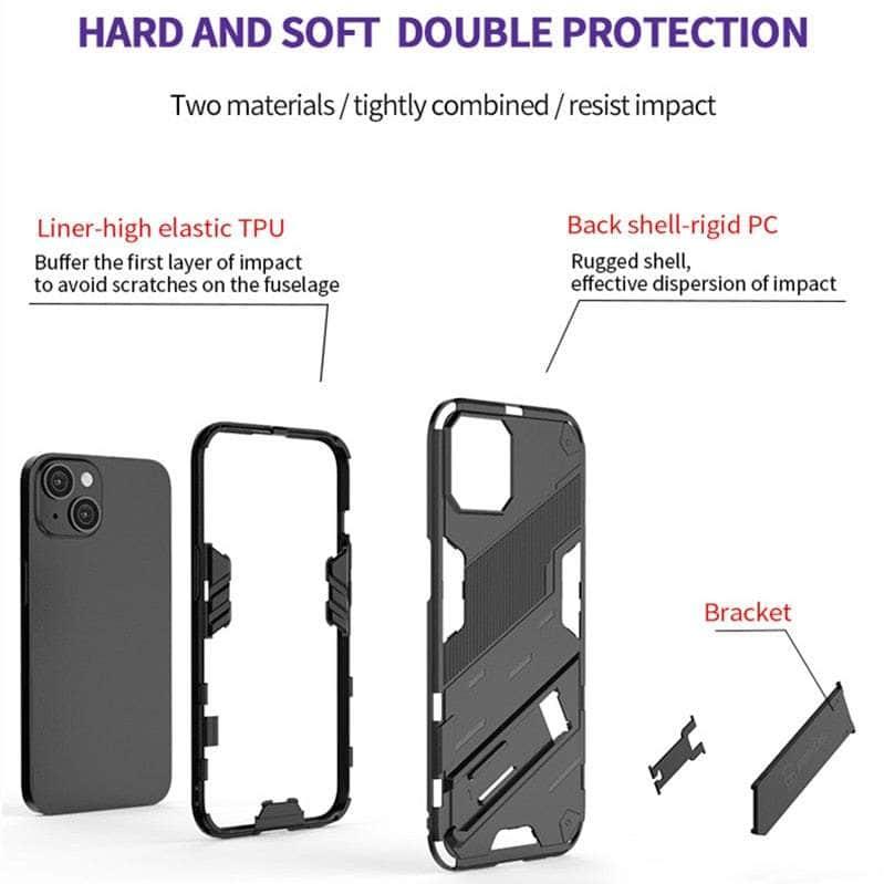 Casebuddy iPhone 14 Pro Shockproof Punk Armour Kickstand Bumper