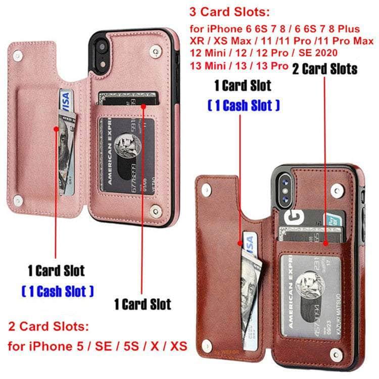 Casebuddy iPhone 14 Pro Slim Fit Leather Wallet Card Slots Flip Case