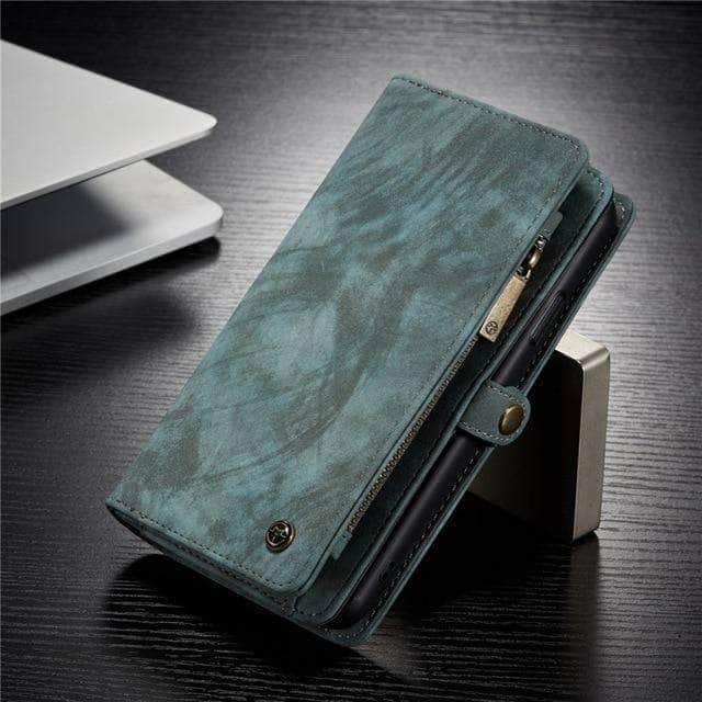 CaseBuddy Casebuddy For iPhone 11 ProMax / Blue iPhone Magnetic Flip Multifunction Luxury Leather Wallet Stand