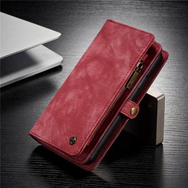 CaseBuddy Casebuddy For iPhone XS Max / Red iPhone Magnetic Flip Multifunction Luxury Leather Wallet Stand