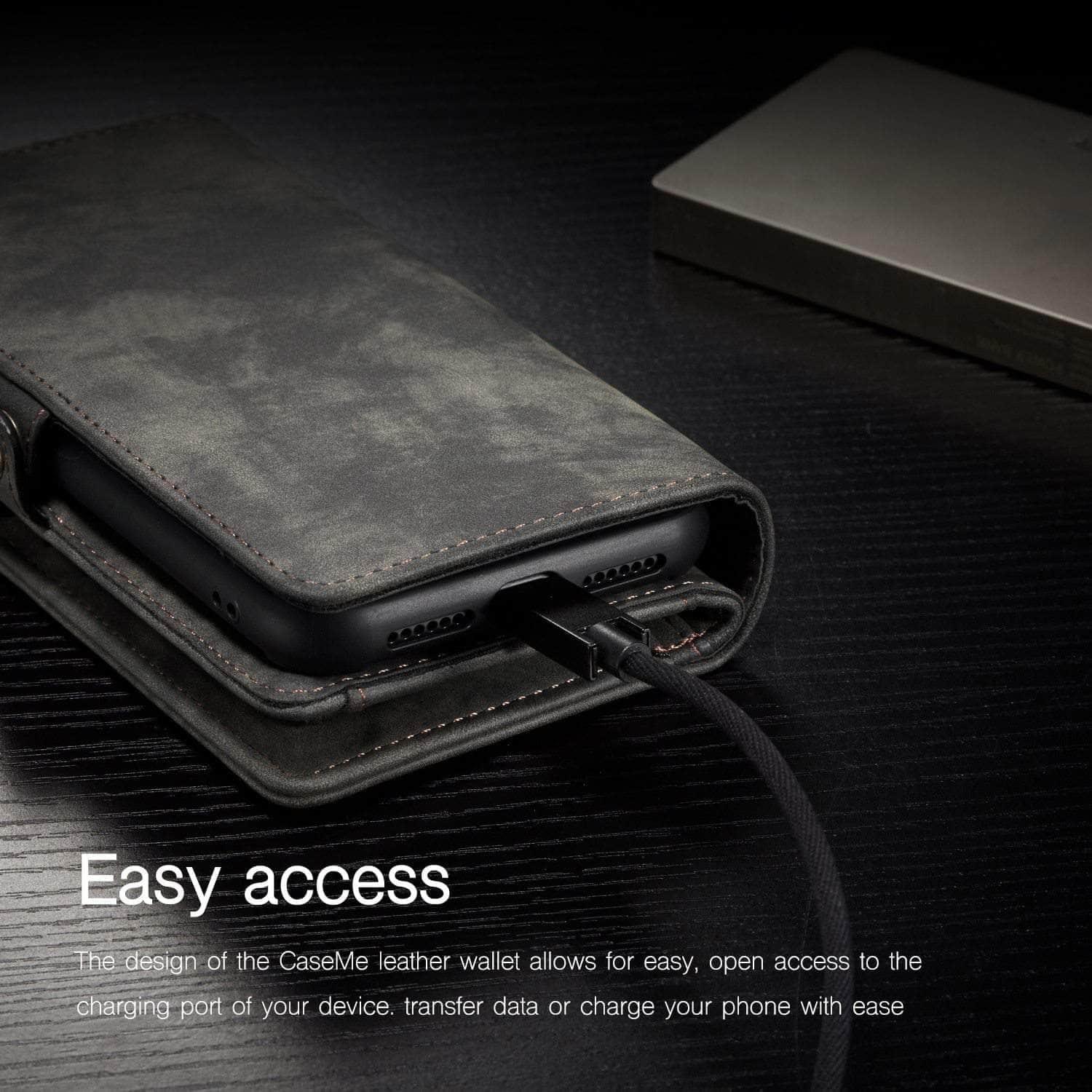 CaseBuddy Casebuddy iPhone Magnetic Flip Multifunction Luxury Leather Wallet Stand