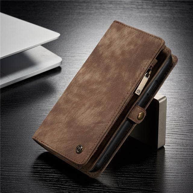 CaseBuddy Casebuddy For iPhone XS / Brown iPhone Magnetic Flip Multifunction Luxury Leather Wallet Stand