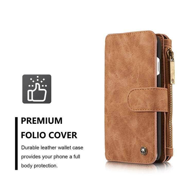 CaseBuddy Australia Casebuddy iPhone SE 2020 Luxury Flip Leather Wallet Zipper Card Holder