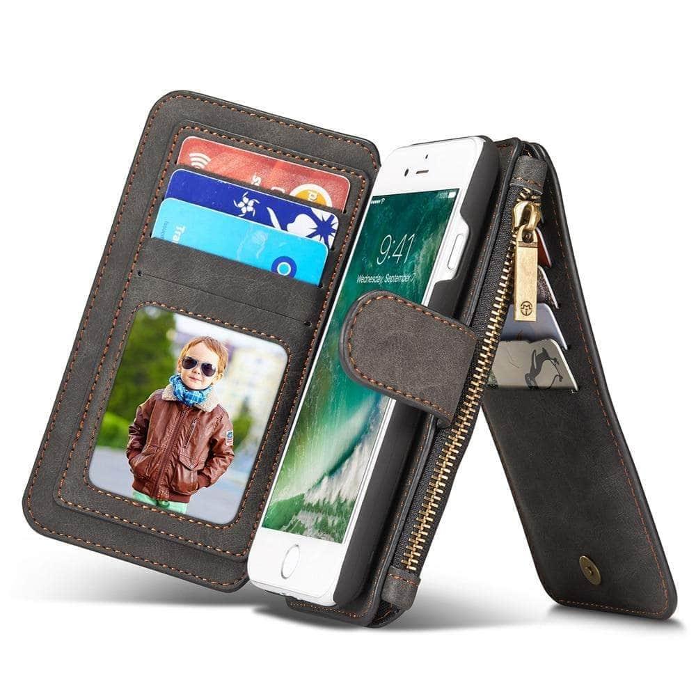 CaseBuddy Australia Casebuddy iPhone SE 2020 Luxury Flip Leather Wallet Zipper Card Holder