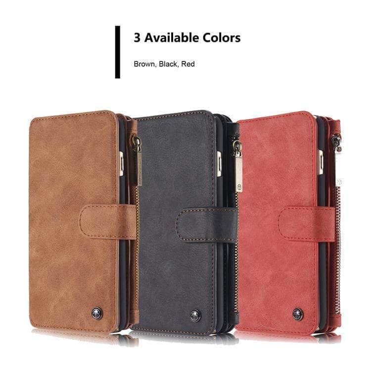 CaseBuddy Australia Casebuddy iPhone SE 2020 Luxury Flip Leather Wallet Zipper Card Holder