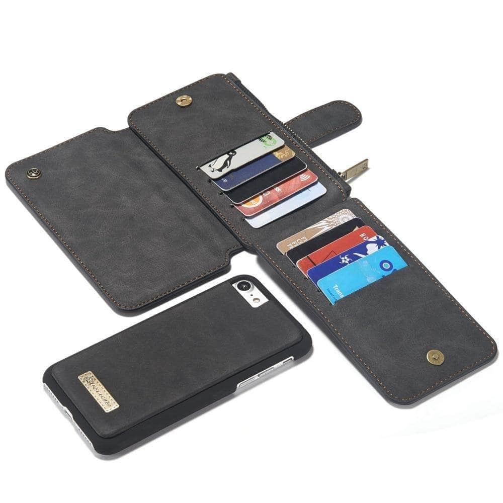 CaseBuddy Australia Casebuddy iPhone SE 2020 Luxury Flip Leather Wallet Zipper Card Holder