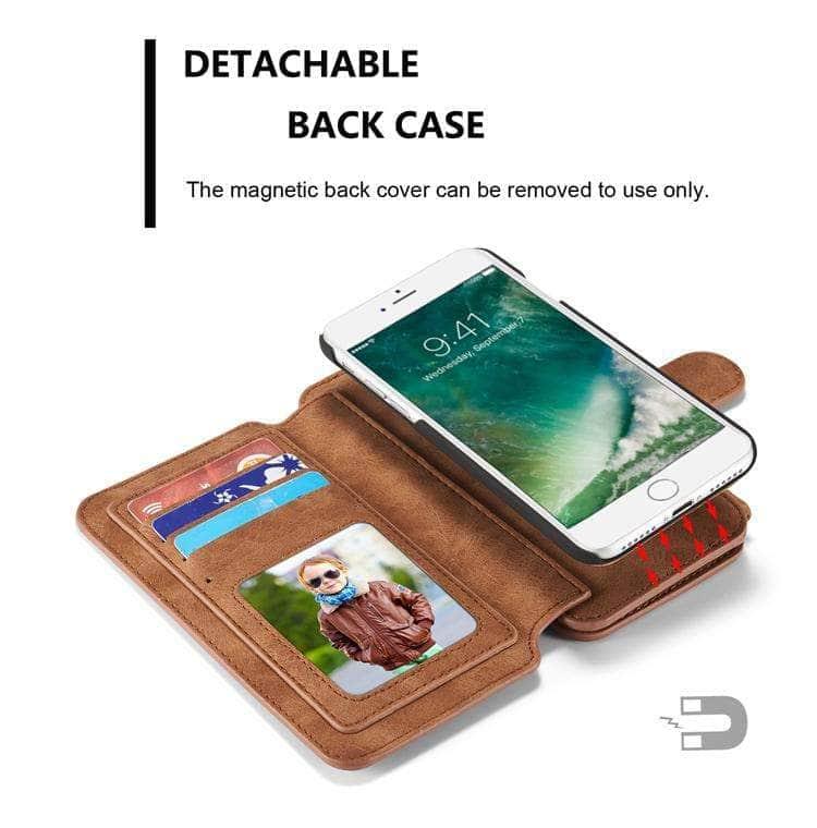 CaseBuddy Australia Casebuddy iPhone SE 2020 Luxury Flip Leather Wallet Zipper Card Holder