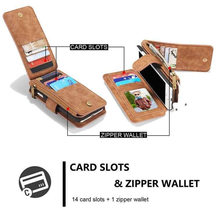CaseBuddy Australia Casebuddy iPhone SE 2020 Luxury Flip Leather Wallet Zipper Card Holder