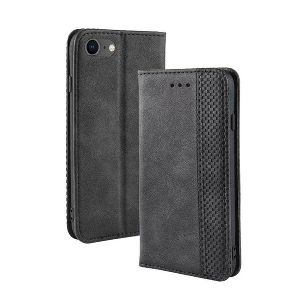 iPhone SE 2020 Luxury Flip PU Leather Wallet Magnetic Adsorption Case - CaseBuddy