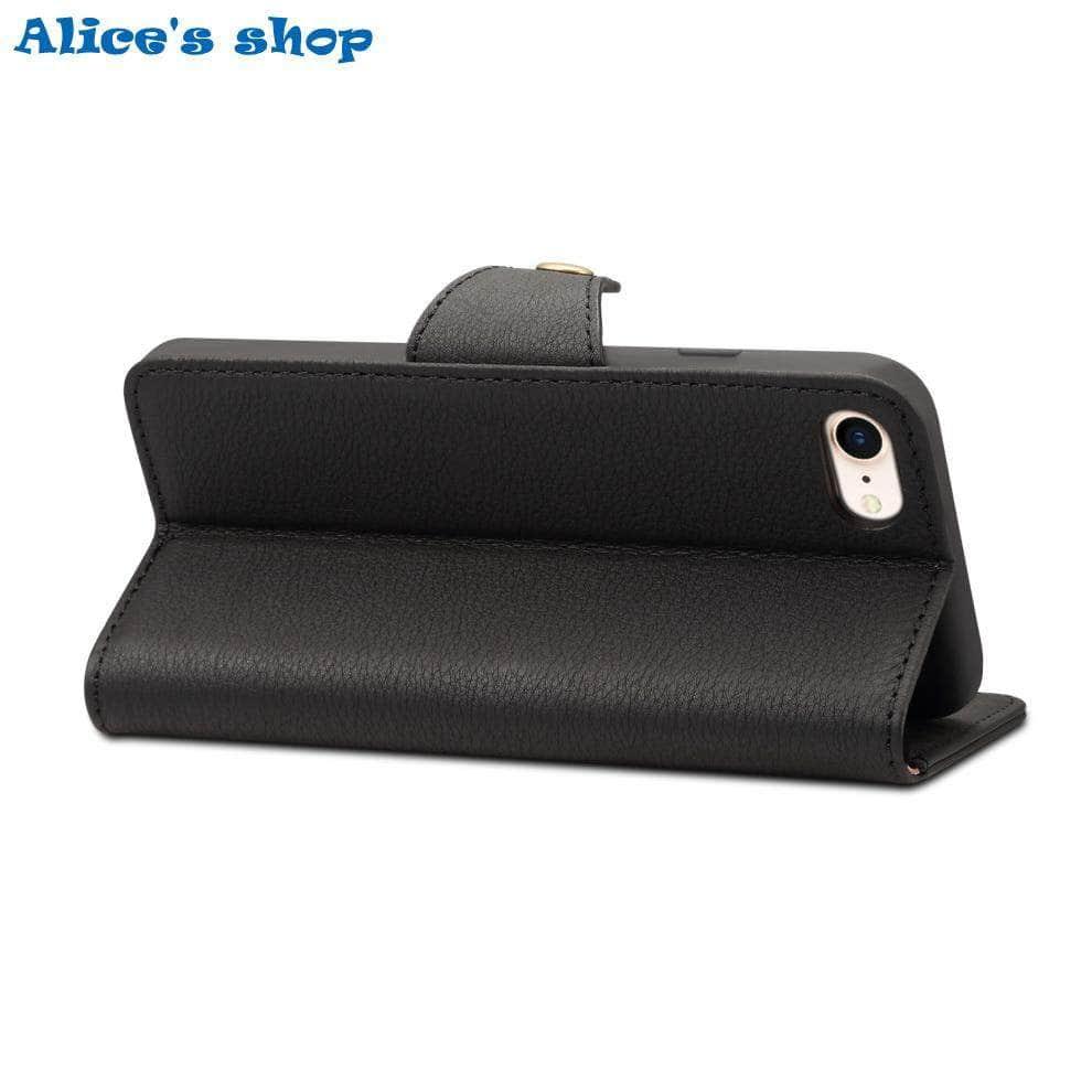 iPhone SE 2020 Luxury Soft Touch Genuine Leather Wallet Case - CaseBuddy