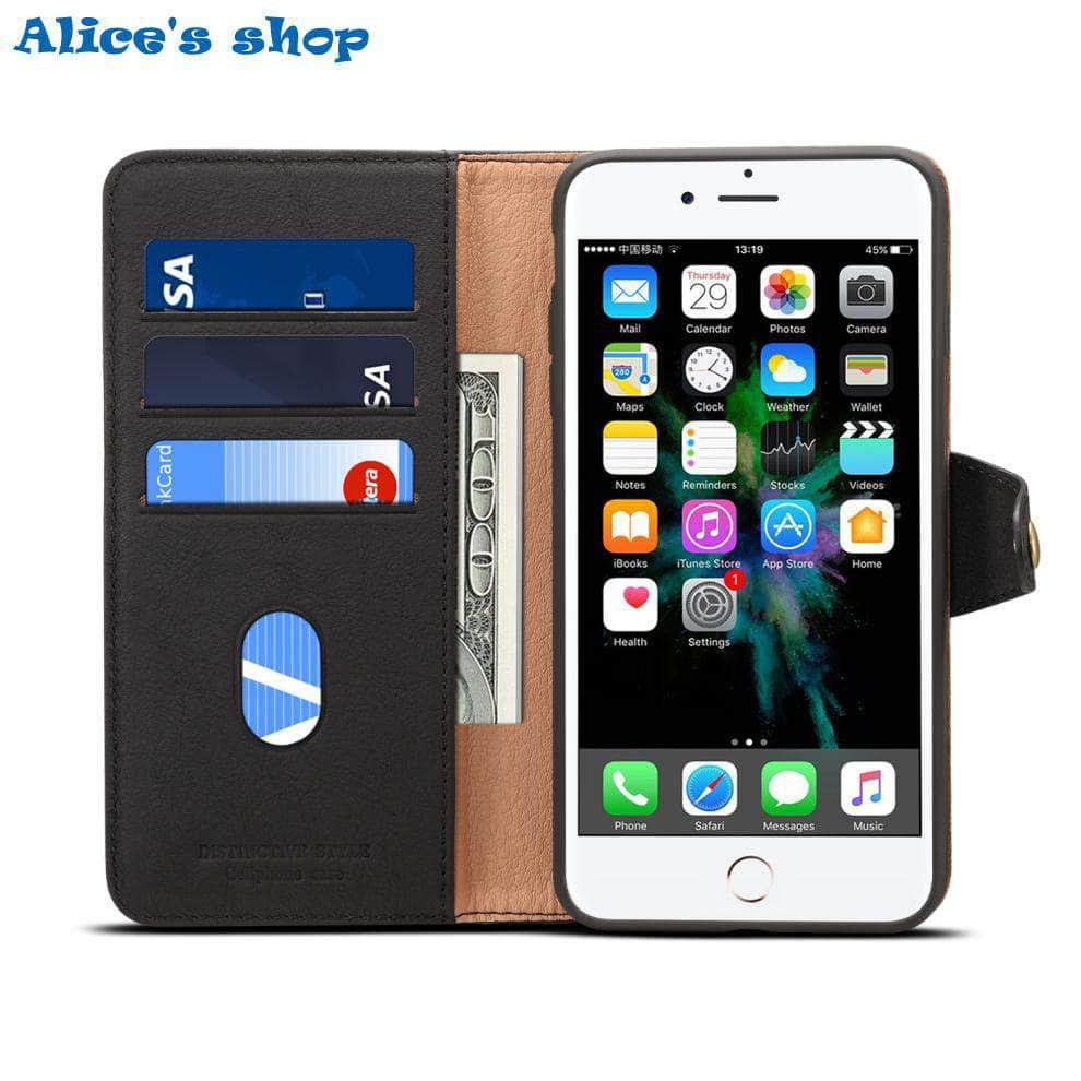iPhone SE 2020 Luxury Soft Touch Genuine Leather Wallet Case - CaseBuddy